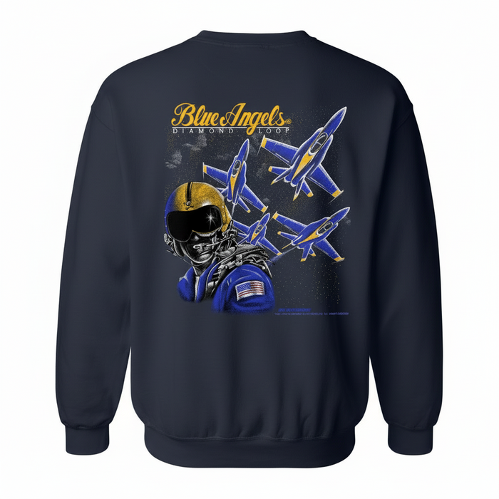 BLUE ANGELS HELMET HEAD II - CREWNECK SWEATSHIRT