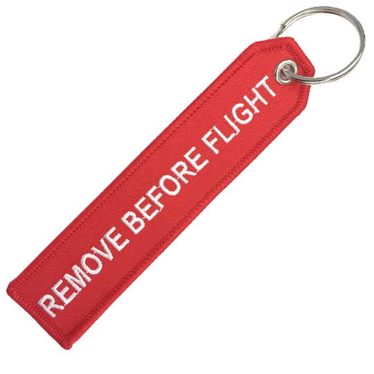 REMOVE BEFORE FLIGHT RED KEYCHAIN