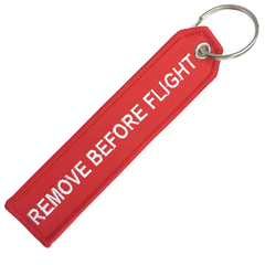 REMOVE BEFORE FLIGHT RED KEYCHAIN